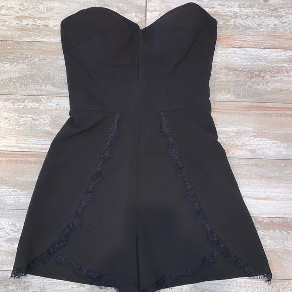 bebe Pants - Like new! Bebe Black Strapless Romper